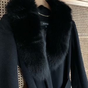 New Ellen Tracy Women's Black Fox Fur Coat